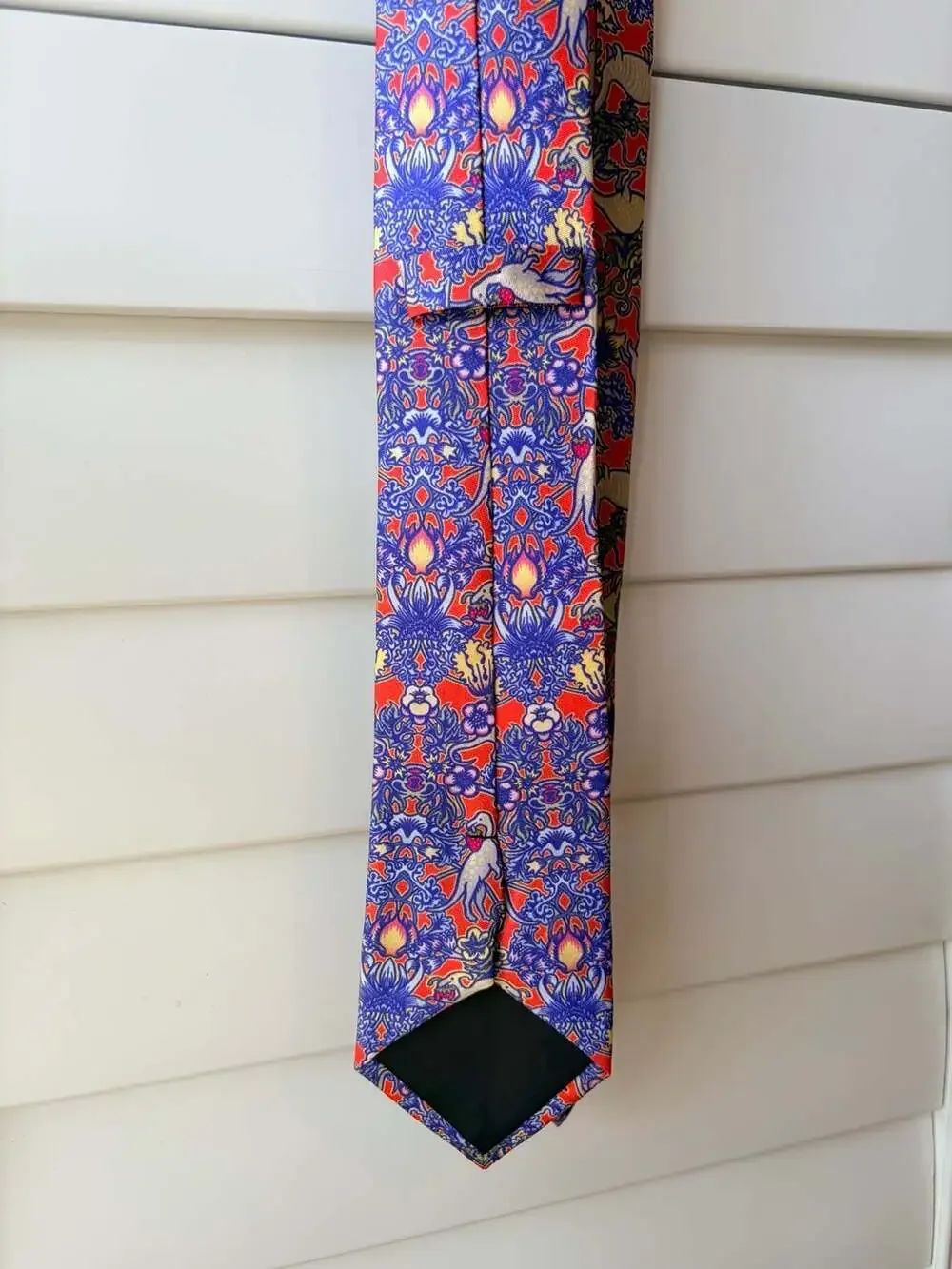William Morris Strawberry Thief Print Silk Necktie